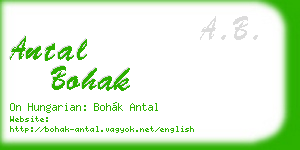 antal bohak business card